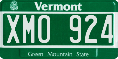 VT license plate XMO924