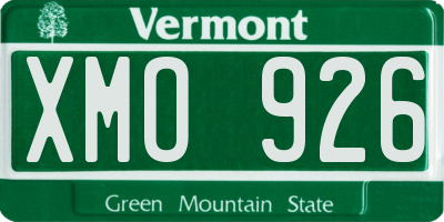 VT license plate XMO926