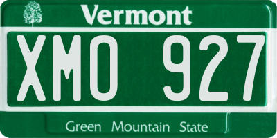 VT license plate XMO927