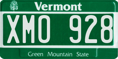 VT license plate XMO928