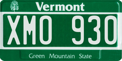 VT license plate XMO930