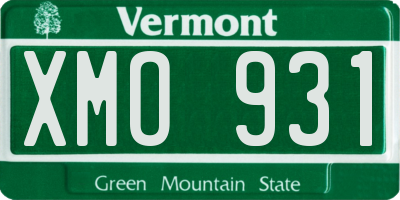 VT license plate XMO931