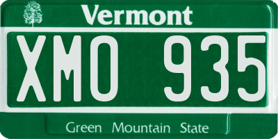 VT license plate XMO935