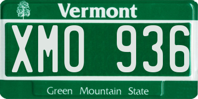 VT license plate XMO936
