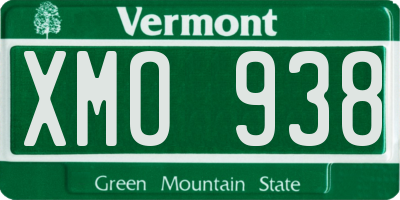 VT license plate XMO938
