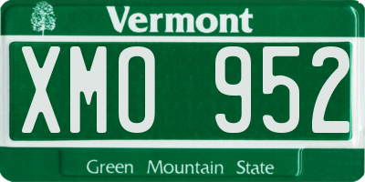 VT license plate XMO952