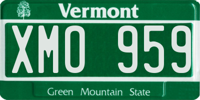 VT license plate XMO959