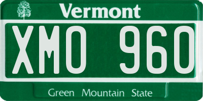 VT license plate XMO960