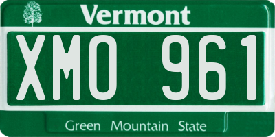 VT license plate XMO961