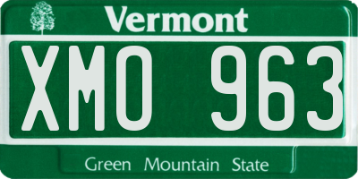 VT license plate XMO963