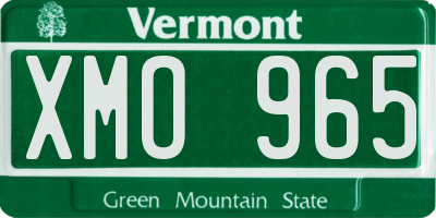 VT license plate XMO965