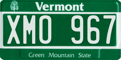 VT license plate XMO967
