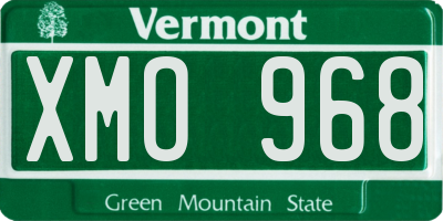 VT license plate XMO968