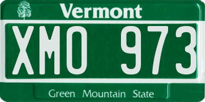 VT license plate XMO973