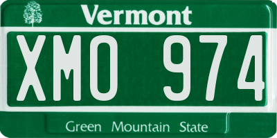 VT license plate XMO974