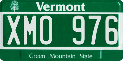 VT license plate XMO976