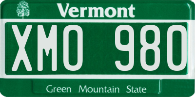 VT license plate XMO980