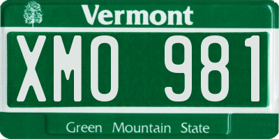 VT license plate XMO981