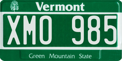 VT license plate XMO985