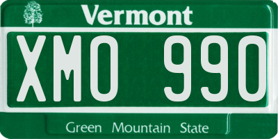 VT license plate XMO990