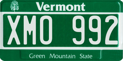 VT license plate XMO992