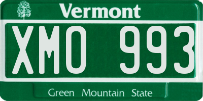 VT license plate XMO993