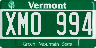VT license plate XMO994