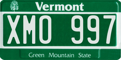 VT license plate XMO997