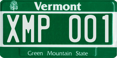 VT license plate XMP001