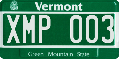 VT license plate XMP003