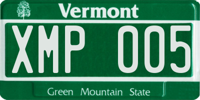 VT license plate XMP005