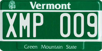 VT license plate XMP009
