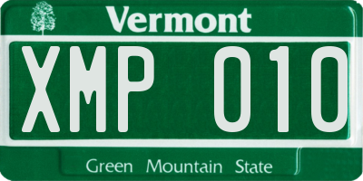 VT license plate XMP010