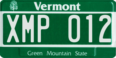 VT license plate XMP012