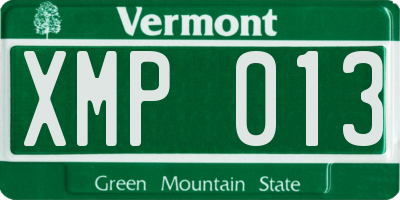 VT license plate XMP013