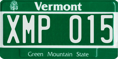 VT license plate XMP015
