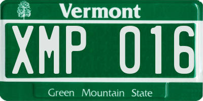 VT license plate XMP016