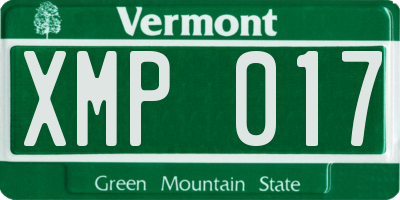 VT license plate XMP017