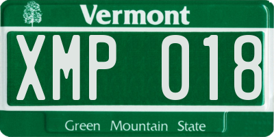 VT license plate XMP018