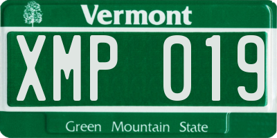 VT license plate XMP019
