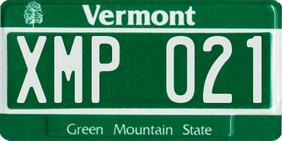 VT license plate XMP021
