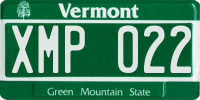 VT license plate XMP022