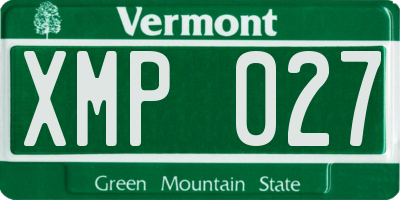 VT license plate XMP027