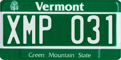 VT license plate XMP031
