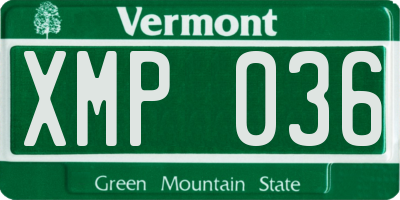 VT license plate XMP036