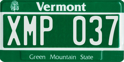 VT license plate XMP037