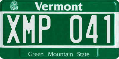 VT license plate XMP041