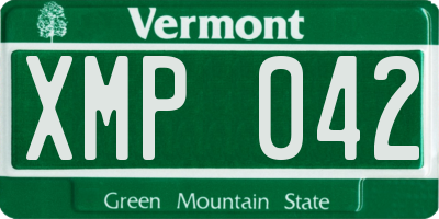 VT license plate XMP042