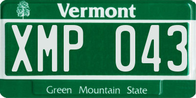 VT license plate XMP043