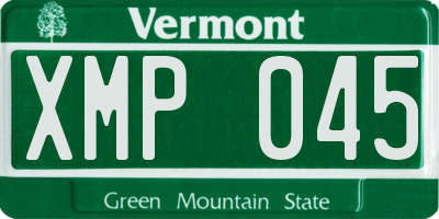 VT license plate XMP045